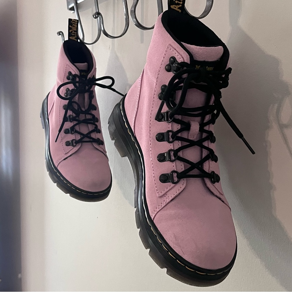 Pink Suede Dr. Martens Boots